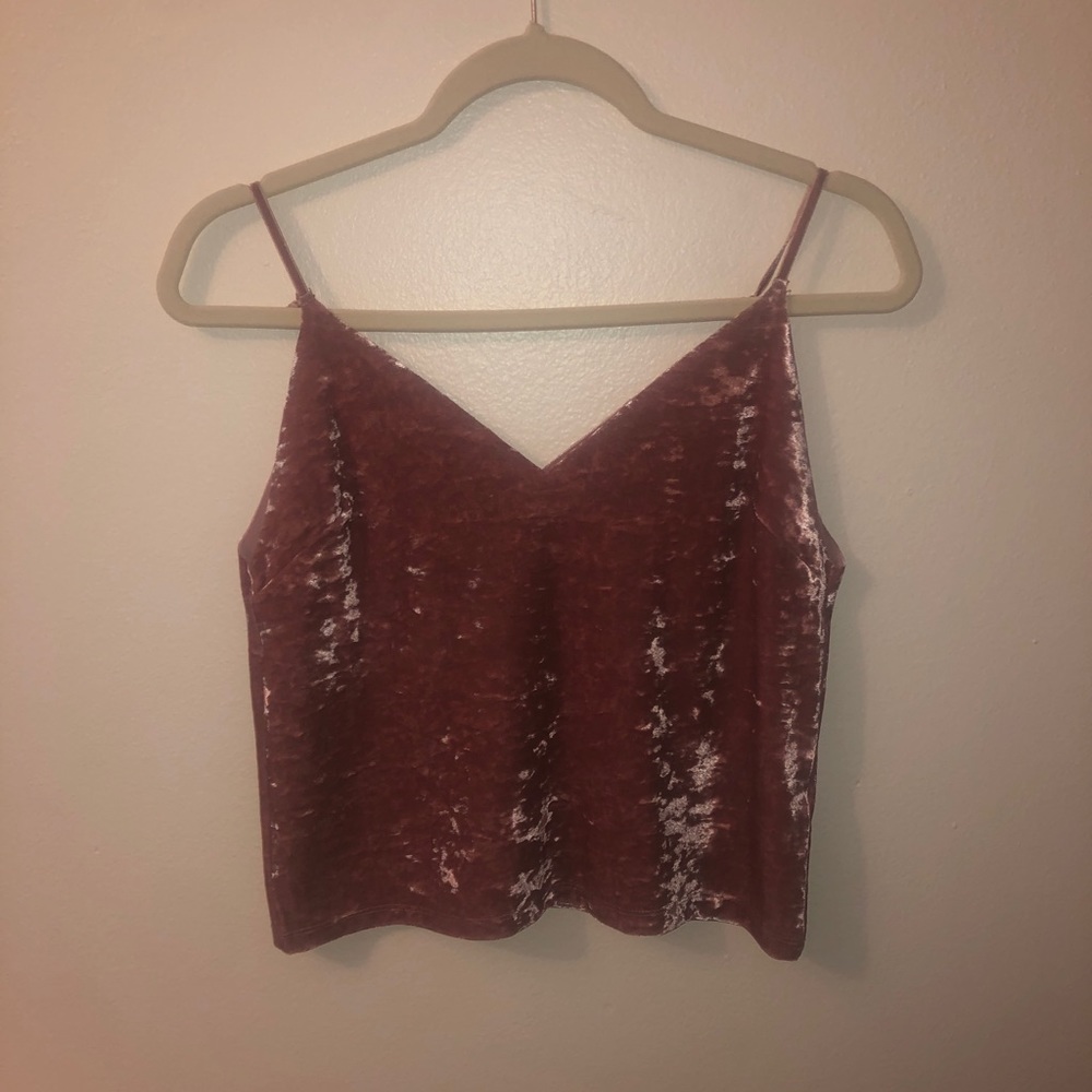 Cropped velvet blouse